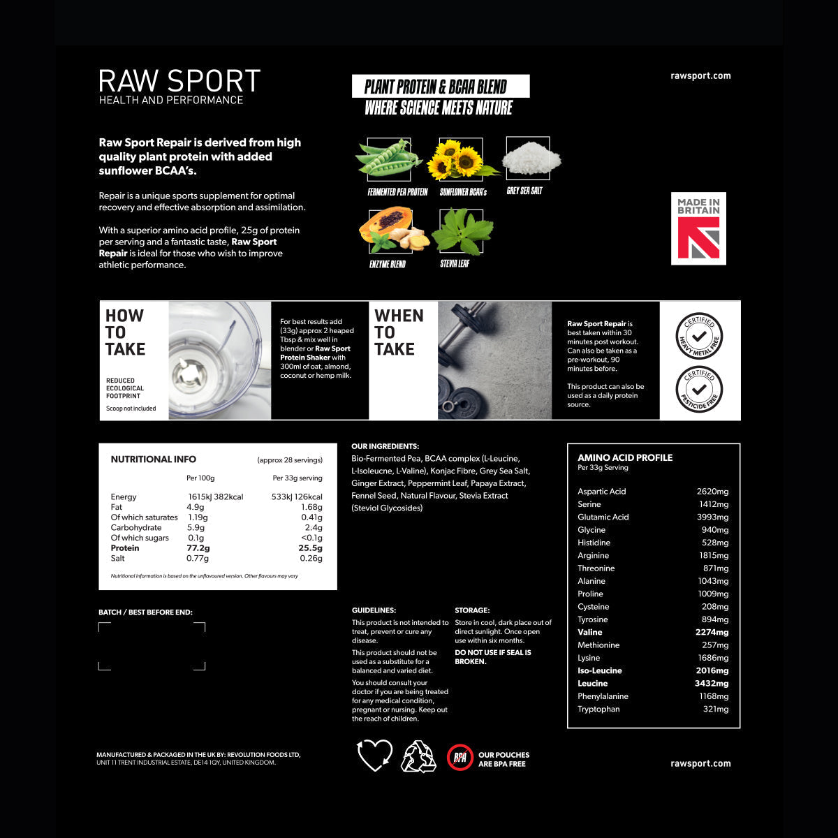 Repair High Protein Powder - Revolution Foods (pioneers in plant nutrition)