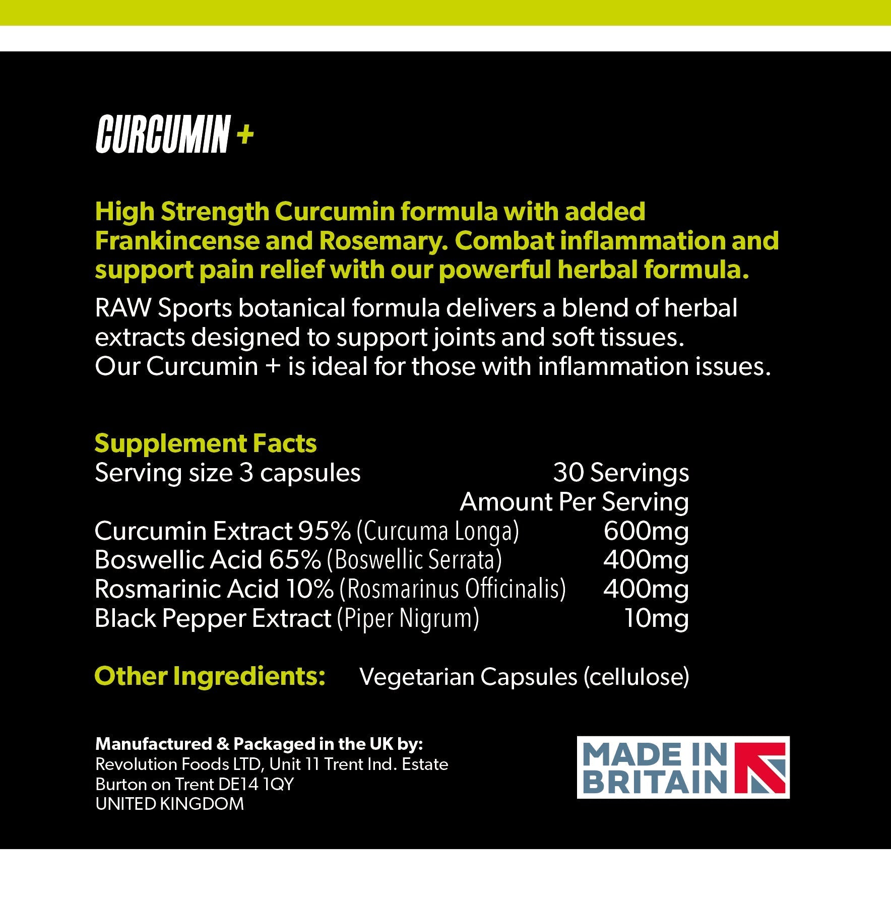 Curcumin + High Strength Formula - Revolution Foods (pioneers in plant nutrition)